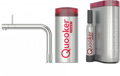 Quooker Front met COMBI boiler en CUBE reservoir 5-in-1 kokend water kraan RVS
