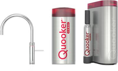 Quooker Fusion round met COMBI boiler en CUBE reservoir 5-in-1 kokend water kraan Chroom