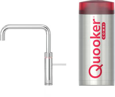 Quooker Fusion square met COMBI+ boiler 3-in-1 kokend water kraan Chroom