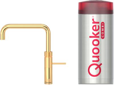 Quooker Fusion square met COMBI+ boiler 3-in-1 kokend water kraan Goud Goud