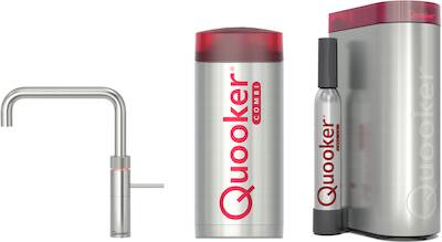 Quooker Fusion square met COMBI+ boiler en CUBE reservoir 5-in-1 kokend water kraan RVS