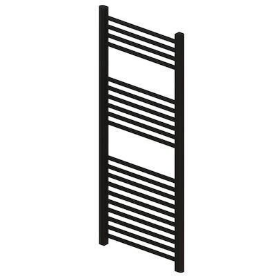Radiator BWS Wingrave 120×40 cm Mat Zwart Zij-Onderaansluiting (514 Watt)