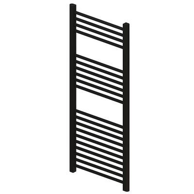 Radiator BWS Wingrave 120×60 cm Mat Zwart Zij-Onderaansluiting (708 Watt)