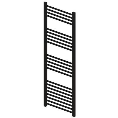 Radiator BWS Wingrave 140×40 cm Mat Zwart Zij-Onderaansluiting (571 Watt)