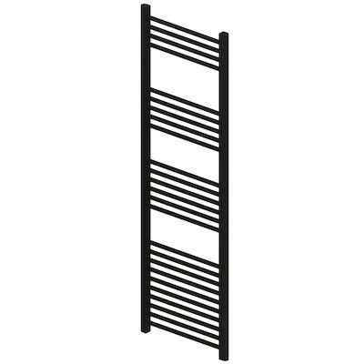 Radiator BWS Wingrave 180×40 cm Mat Zwart Zij-Onderaansluiting (764 Watt)