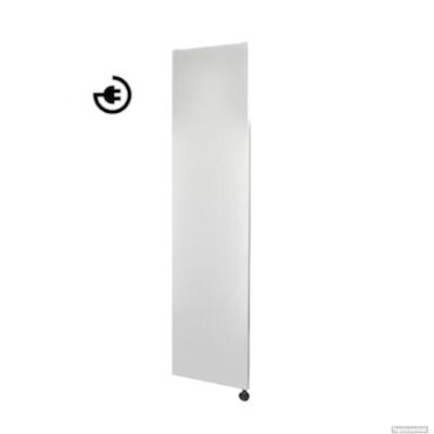 Radiator Sanicare Denso 180 x 40 cm. Mat Wit Thermostaat Zwart Linksonder