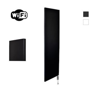 Radiator Sanicare Denso Met WiFi 180 x 40 cm Mat Zwart Met Thermostaat Chroom Rechtsonder