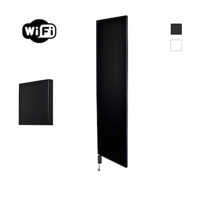 Radiator Sanicare Denso Met WiFi 180 x 40 cm Mat Zwart Met Thermostaat Mat Zwart Linksonder