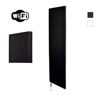 Radiator Sanicare Denso Met WiFi 180 x 40 cm Mat Zwart Met Thermostaat Wit Linksonder