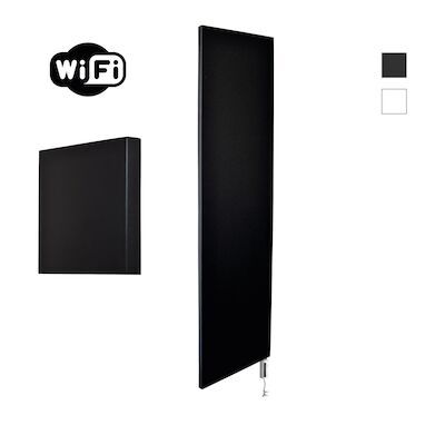 Radiator Sanicare Denso Met WiFi 180 x 40 cm Mat Zwart Met Thermostaat Wit Rechtsonder