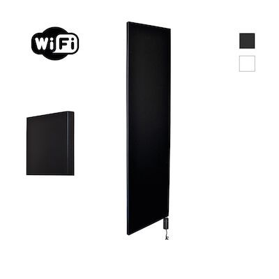 Radiator Sanicare Denso Met WiFi 180 x 40 cm Mat Zwart Met Thermostaat Zwart Rechtsonder