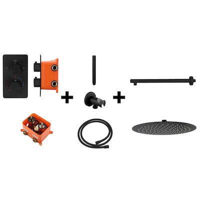 Regendouche Inbouwset Best Design 'One-Pack' Lacora M-300 Mat Zwart