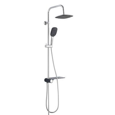 Regendouche Opbouwset Schutte Aquastar 3 Functies Met Planchet Chroom Antraciet
