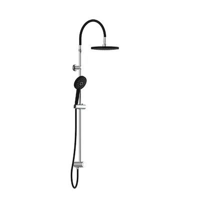 Regendouche Schutte Matao Rain Opbouw 22,5 cm Inclusief Handdouche Chroom Zwart