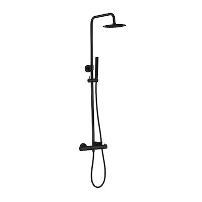 Regendouche set Best Design Black Pary Opbouw Thermostaat Messing Ø 20cm Mat Zwart
