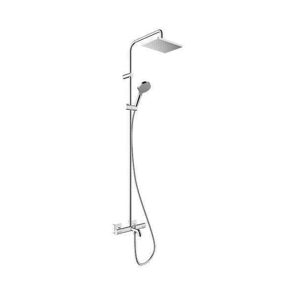 Regendouche set HansGrohe Vernis Shape Showerpipe 280 1 Jet met badthermostaat Chroom