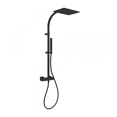 Regendouche Set Tres Slim Mengkraan 32×22 cm Douchekop Vierkant Mat Zwart