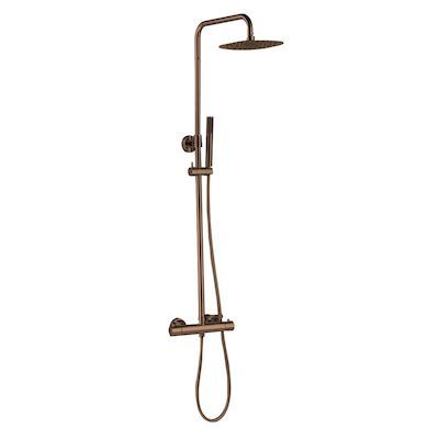 Regendoucheset Best Design Dijon Opbouw Thermostaat Messing Hoofddouche 30cm PVD Glans Brons
