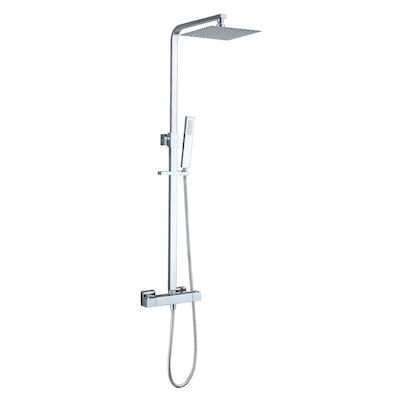 Regendoucheset BWS Thermostatisch Square met Handdouche Chroom