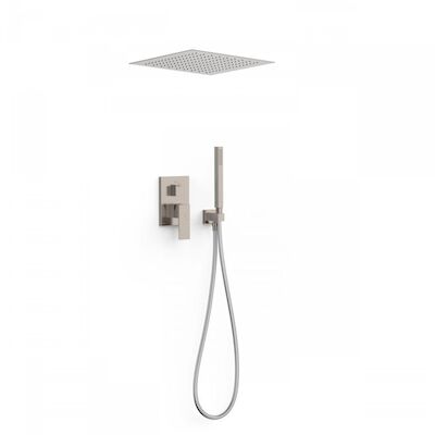 Regendoucheset Inbouw Tres Cuadro Exclusive Met Plafonddouche en Handdoucheset met Staafhanddouche RVS