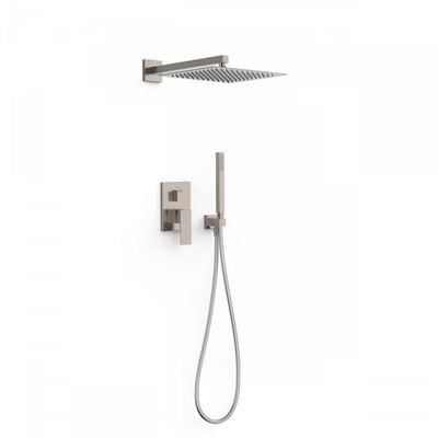 Regendoucheset Inbouw Tres Cuadro Exclusive Met Wandarm en Handdoucheset met Staafhanddouche RVS