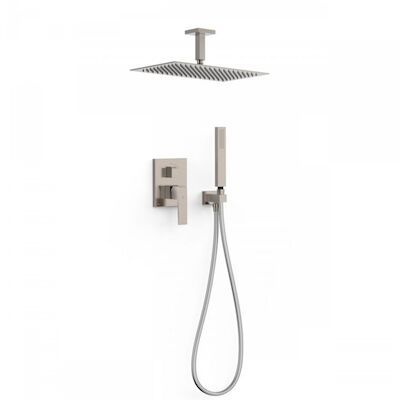 Regendoucheset Inbouw Tres Slim Exclusive Met Plafondarm en Handdoucheset met Staafhanddouche RVS