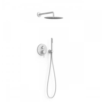 Regendoucheset Inbouw Tres Study Exclusive Rond 30 cm Met Wandarm en Handdoucheset met Staafhanddouche Rapid Box Mat Wit