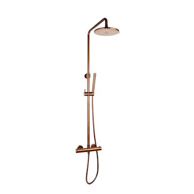 Regendoucheset Opbouw Sanilux Blair Thermostatisch Douchekop 25 cm Brons