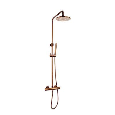Regendoucheset Opbouw Sanilux Blair Thermostatisch Douchekop 30 cm Brons