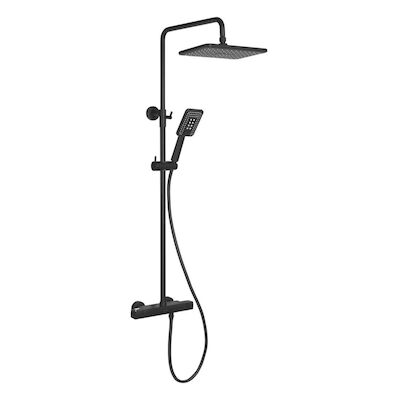 Regendoucheset Opbouw Sapho Spy Thermostaatkraan 29×19 cm Mat Zwart