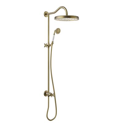 Regendoucheset Tres Clasic Opbouw Incl. Handdouche Verouderd Messing
