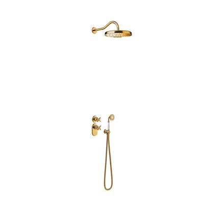 Regendoucheset Tres Clasic Thermostatische Inbouw 2-Wegs Goud