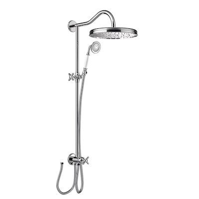 Regendoucheset Tres Opbouw Clasic Incl. Handdouche Kruisgreep Chroom