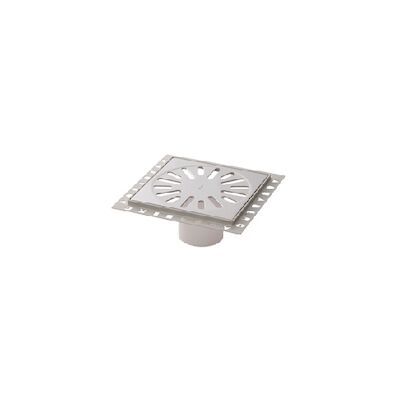 Renovatievloerput Aquaberg Incl. 2 Reukafsluiters Met 1 Aansluiting 14.6×14.6×7.1 cm RVS