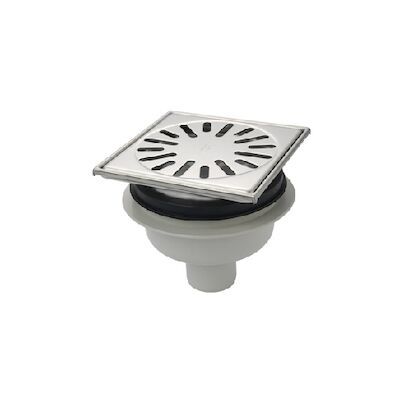 Renovatievloerput Aquaberg Met 1 Aansluiting 15×8.5 cm Reukslot 5 cm Kunststof RVS