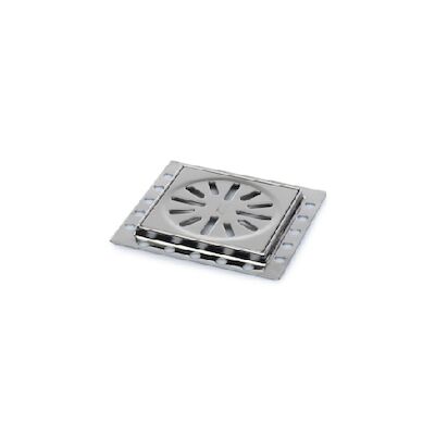 Renovatievloerput Rooster Aquaberg Met 1 Aansluiting 10x10x0.8 cm RVS