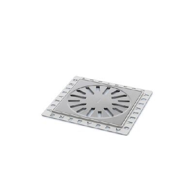Renovatievloerput Rooster Aquaberg Met 1 Aansluiting 14.6×14.6×0.5 cm RVS