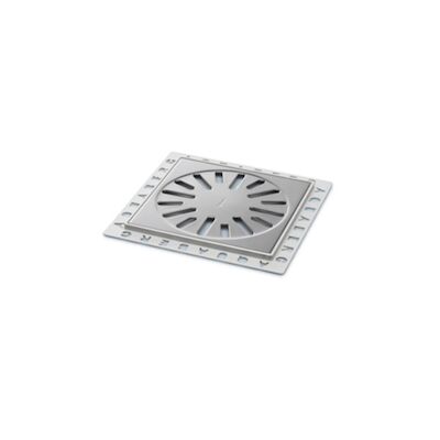Renovatievloerput Rooster Aquaberg Met 1 Aansluiting 14.6×14.6×0.6 cm RVS