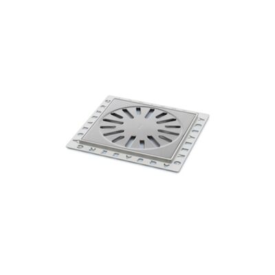 Renovatievloerput Rooster Aquaberg Met 1 Aansluiting 14.6×14.6×0.7 cm RVS