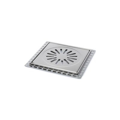 Renovatievloerput Rooster Aquaberg RP20 Met 1 Aansluiting 20x20x0.9 cm RVS