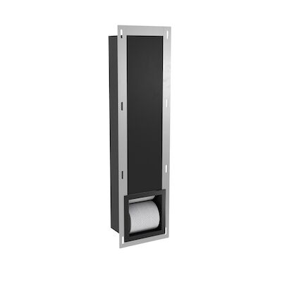 Reserve Toiletrolhouder Inbouw BWS Mat Zwart Torelaat