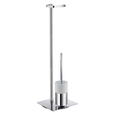 Reserverolhouder Smedbo Outline met Borstelhouder Porselein Container Vierkant 23×78 cm Chroom