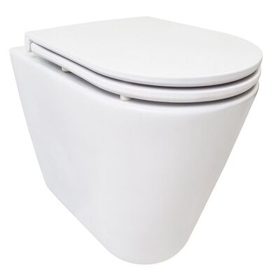 Rimless Wandcloset Wiesbaden Flatline Mat Wit Met Flatline Toiletzitting Softclose En Quick Release Mat Wit