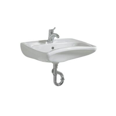 Rolstoel Wastafel BWS 49×60 cm 1 Kraangat Keramiek Wit