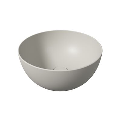 Ronde Waskom Opbouw Salenzi Unica Round 40×20 cm Mat Grijs (inclusief bijpassende afvoerplug)