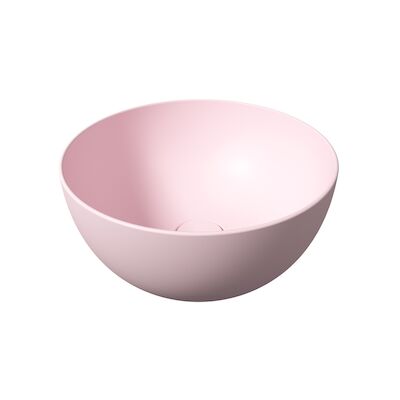 Ronde Waskom Opbouw Salenzi Unica Round 40×20 cm Mat Roze (inclusief bijpassende afvoerplug)