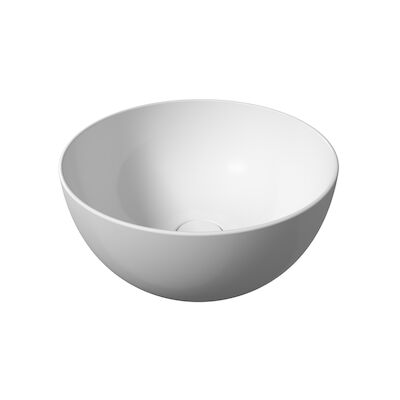 Ronde Waskom Opbouw Salenzi Unica Round 40×20 cm Mat Wit (inclusief bijpassende afvoerplug)