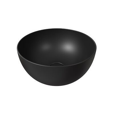 Ronde Waskom Opbouw Salenzi Unica Round 40×20 cm Mat Zwart (inclusief bijpassende afvoerplug)