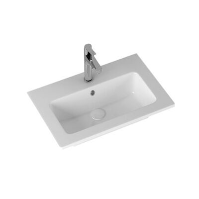 Sanicare Wastafel Keramiek Met Overloop 71×46.5 cm Wit