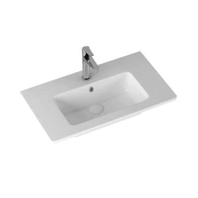 Sanicare Wastafel Keramiek Met Overloop 81×46.5 cm Wit
